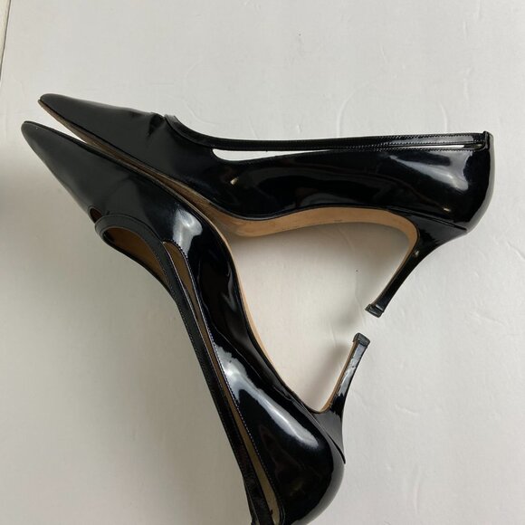 Manolo Blahnik Black Patent Leather Pointed Pump Heels Sz EU 42 - Picture 8 of 16